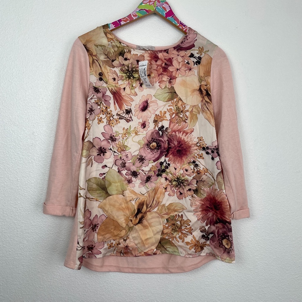 NWT Dress barn mixed media top size M // 07